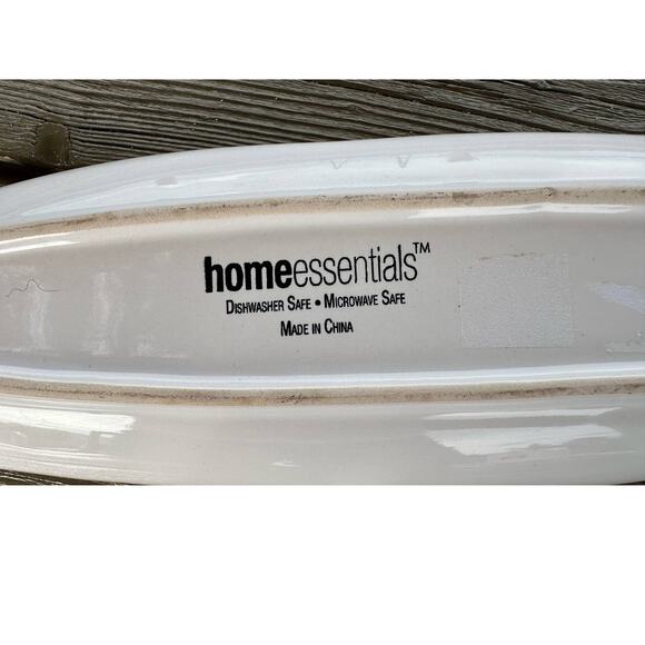 Home Essentials White Porcelain Olive Dish Hors D'oeuvres Plate 19.5” Long - Picture 4 of 5
